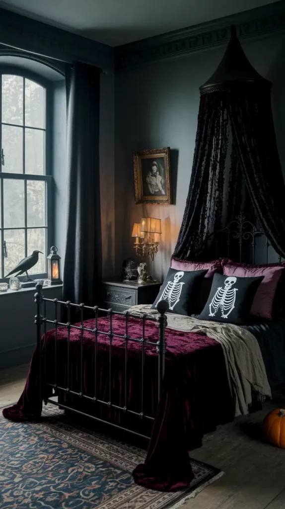 Cozy Gothic Bedroom Halloween Decor