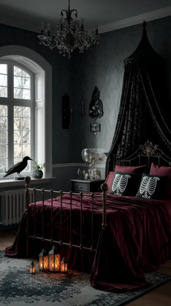 Cozy Gothic Bedroom Halloween Decor