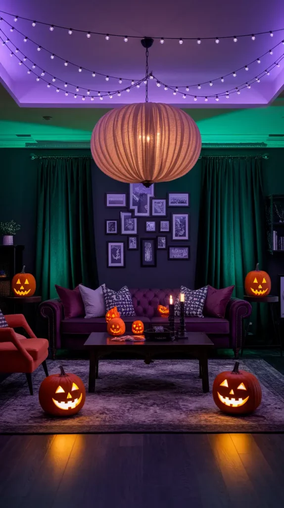Layered Indoor Halloween Lighting