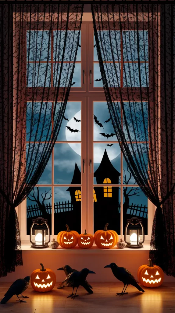 Spooky Indoor Halloween Window Decor