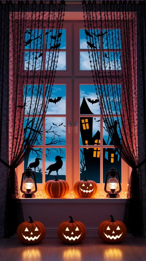 Spooky Indoor Halloween Window Decor