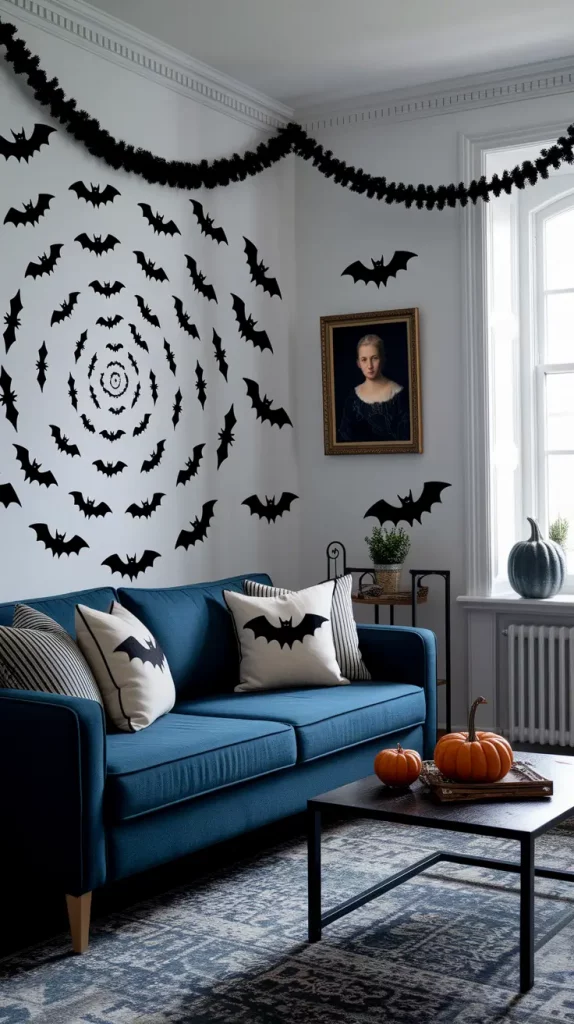 Bat-Themed Indoor Halloween Decor
