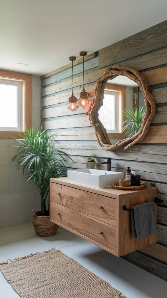 Warm Wood Bathroom