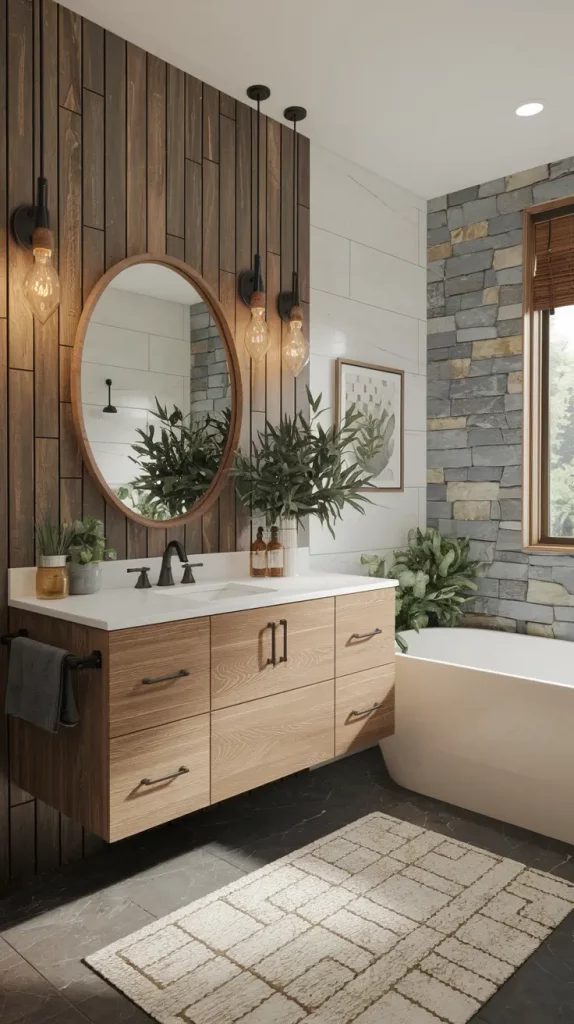 Wood Accents in Bathroom