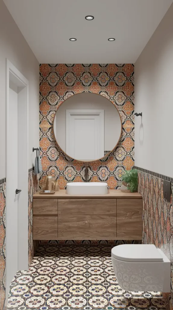 Patterned Tile Bathroom