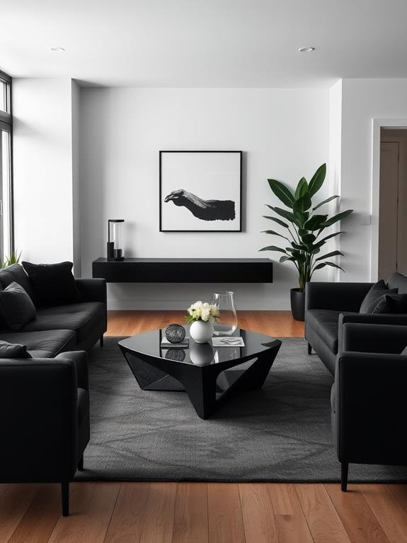 sleek monochrome interior design