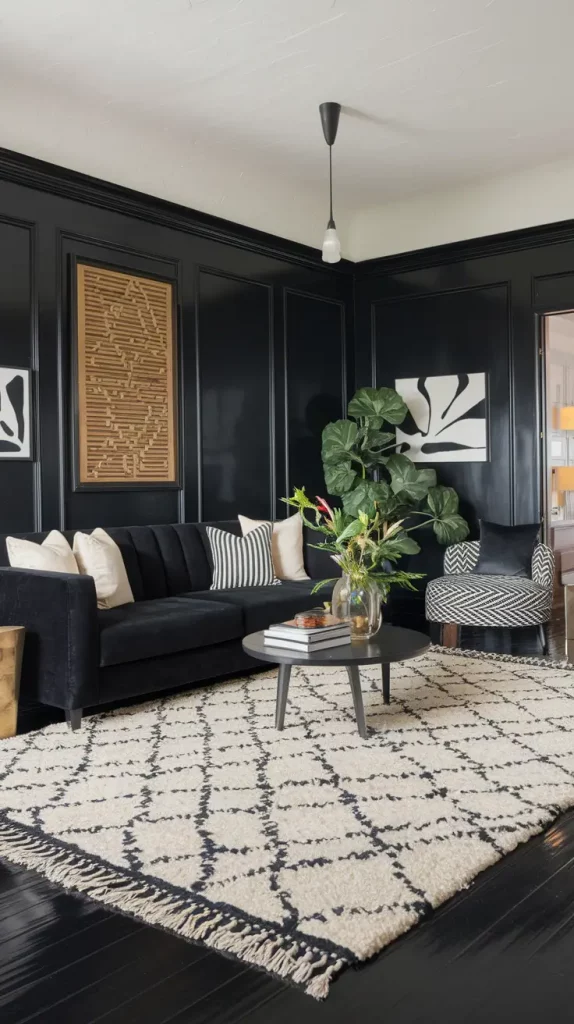 30 Black Living Room Ideas To Style A Modern, Cozy, And Bold Space