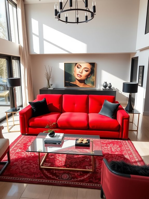 vibrant upholstered living room