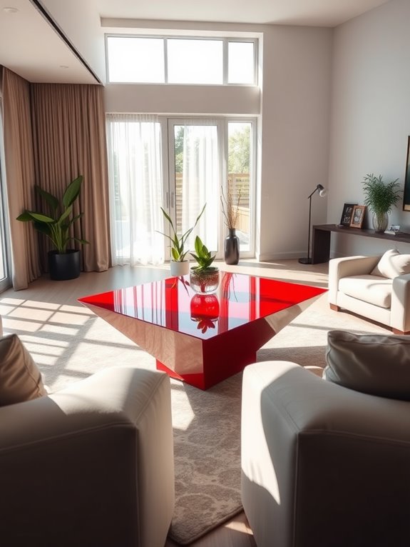 bold red coffee tables