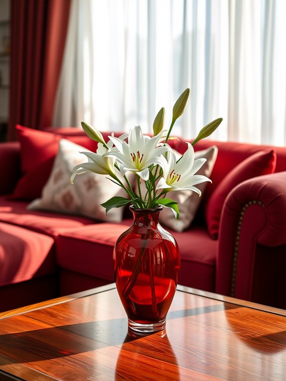 vibrant cherry red vases