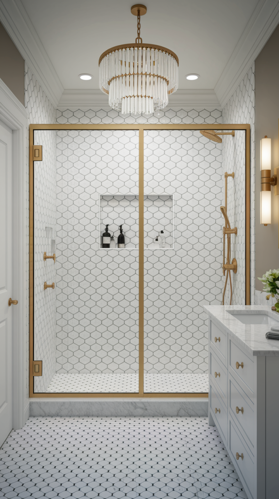 Gold Trim Shower
