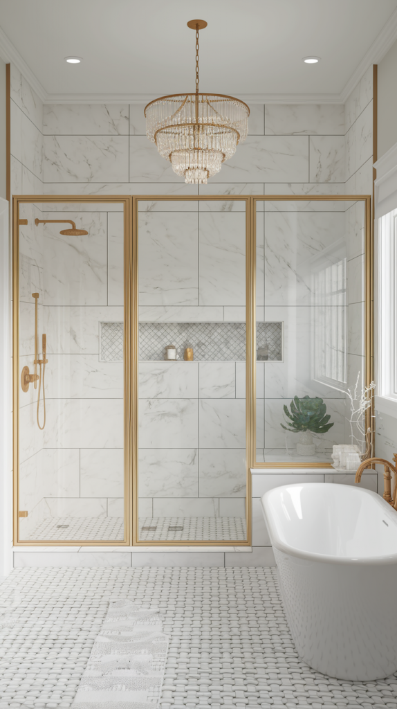 Elegant Gold Shower Accents