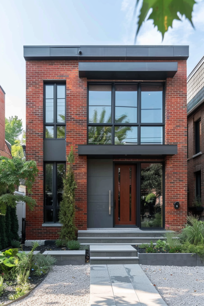 Wooden door with industrial style