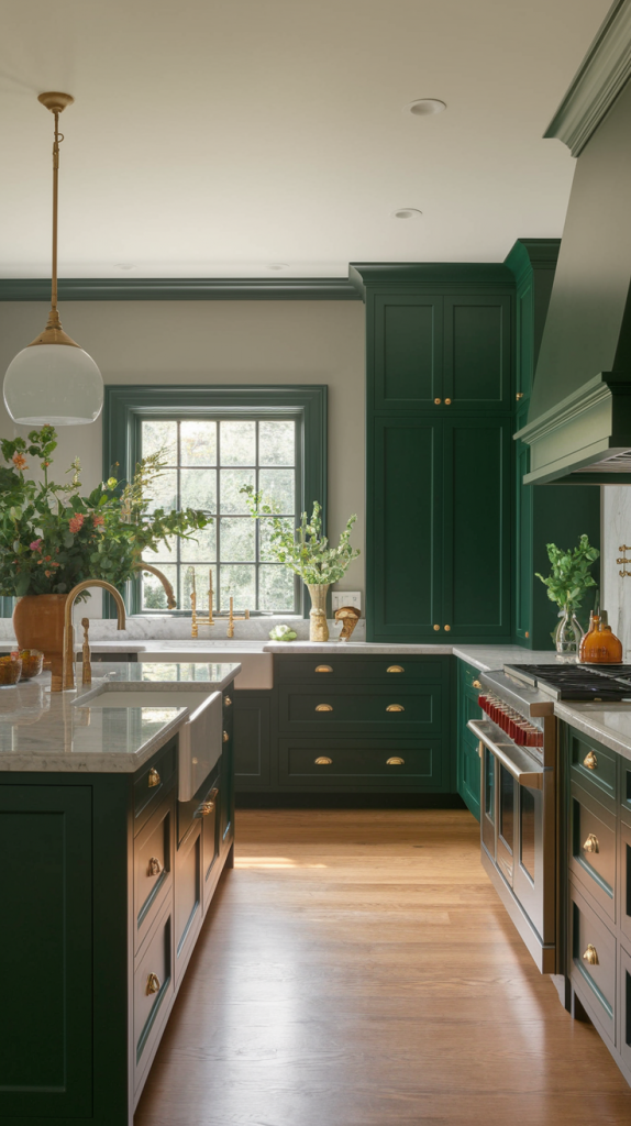 Green Kitchen Cabinets