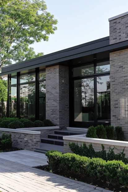 Minimalist Gray Brick Home