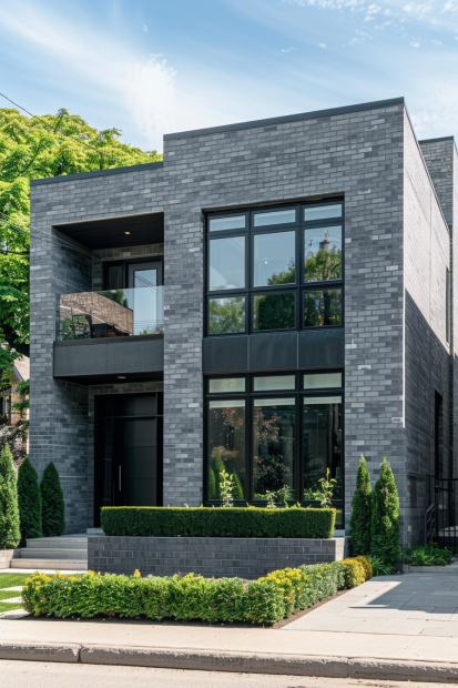 Geometric Gray Brick Home
