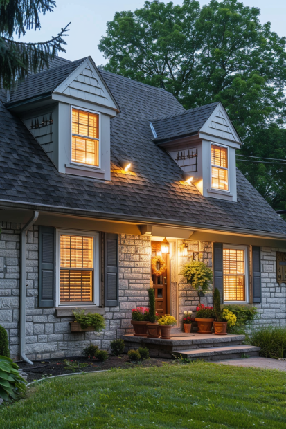 Inviting Gray Stone Cottage