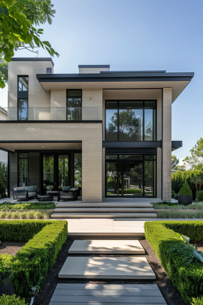 Chic Gray Brick Home