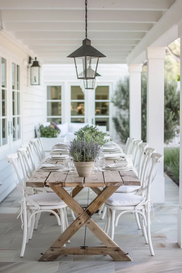Farmhouse style covered patio