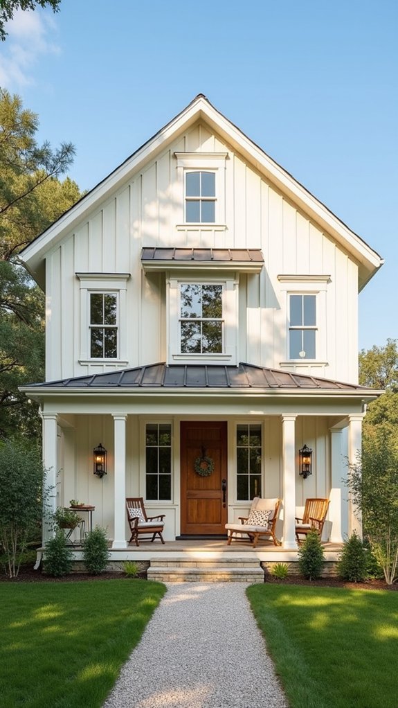 sophisticated warm farmhouse exterior