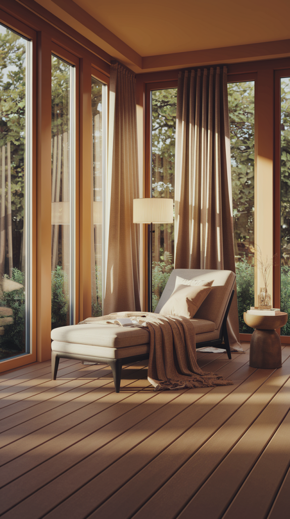 Indoor Sunroom with Statement Seating and Large Windows