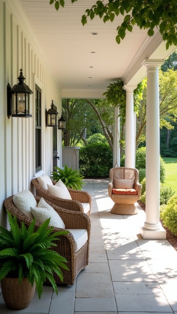 inviting cozy front porch