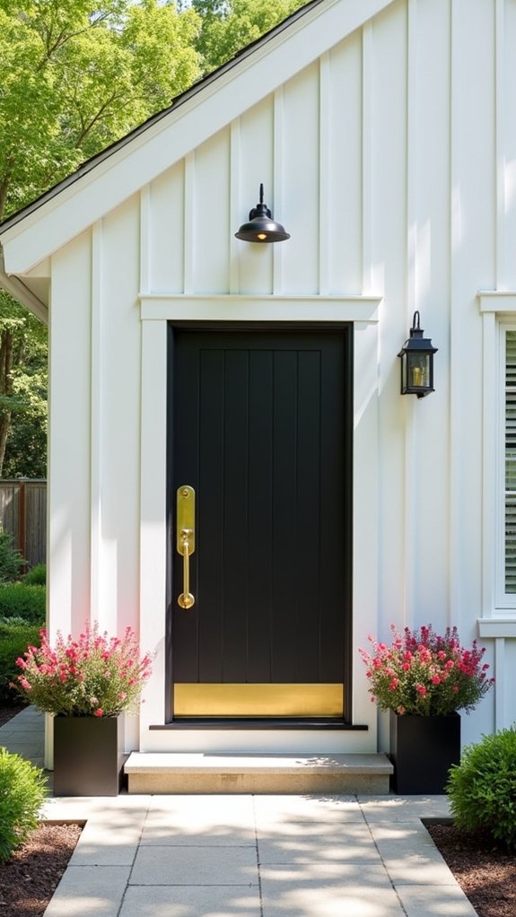 stylish shutters and flowers