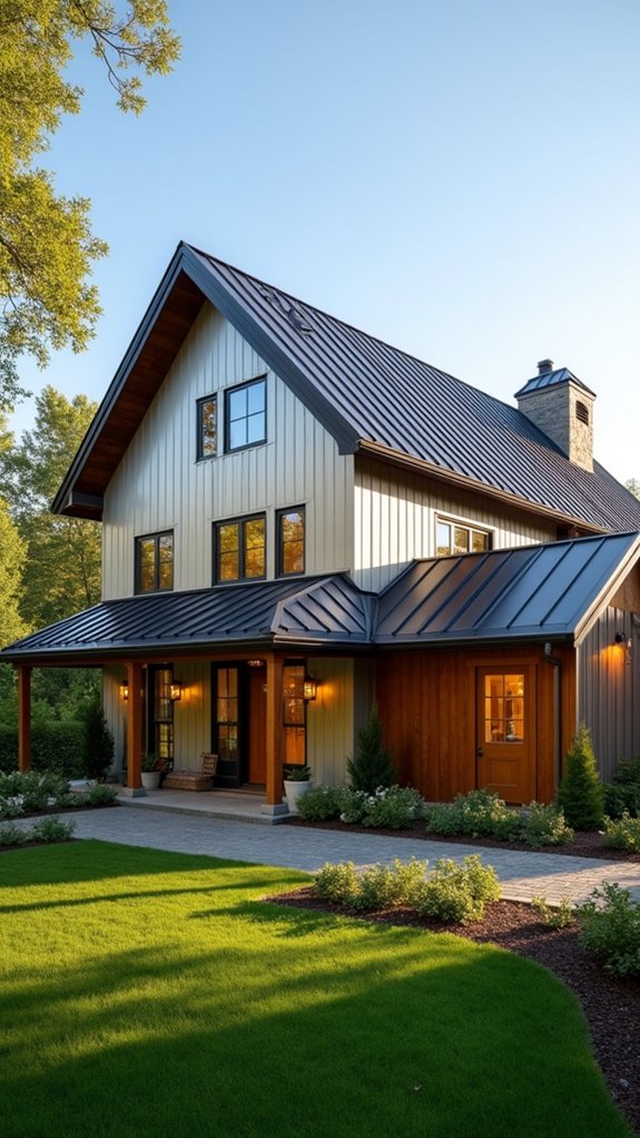 contemporary farmhouse metal panels