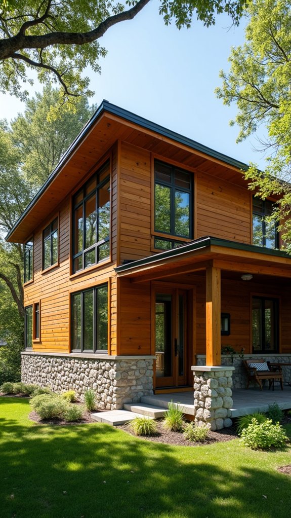 warm wood meets rugged stone