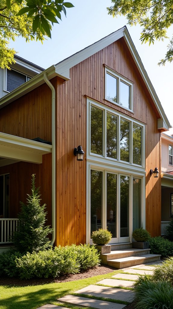 vertical siding enhances charm