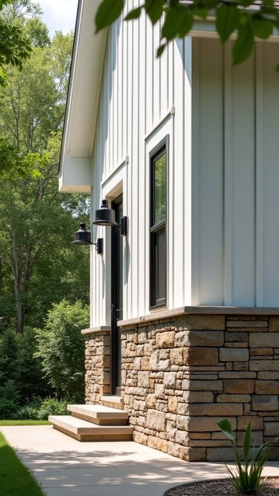 faux stone adds elegance