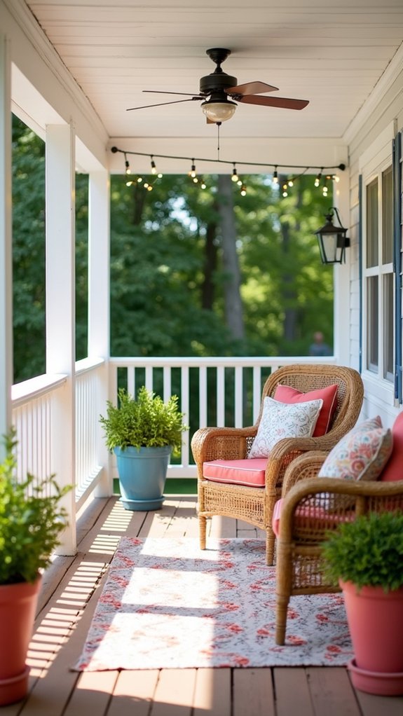 bright railings colorful accents