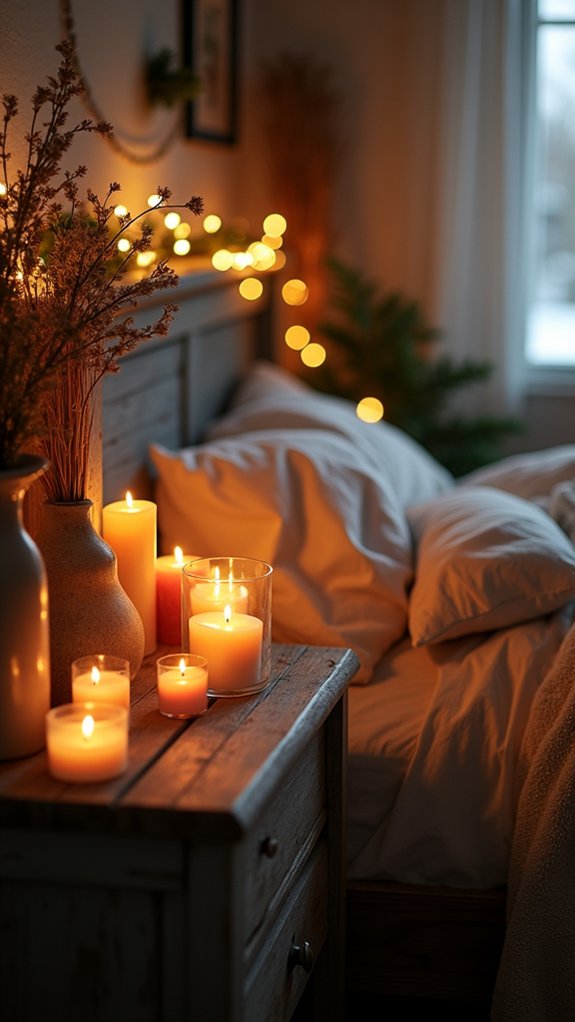 romantic candlelit bedroom ambiance