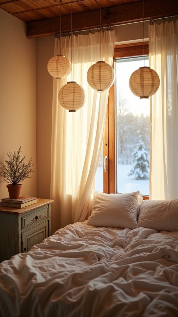 whimsical hanging paper lanterns