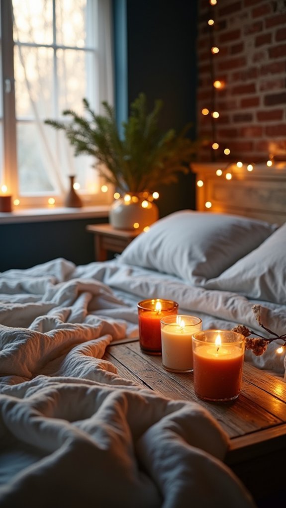 cozy scented candle ambiance