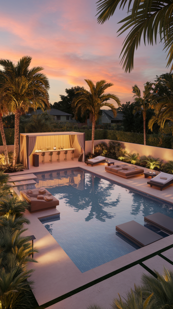 Pool and Lounge Backyard