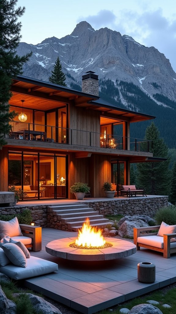 modern cozy fireplace design