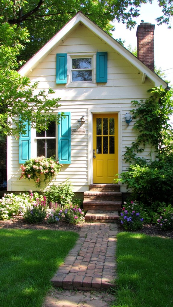 vibrant shutters enhance charm