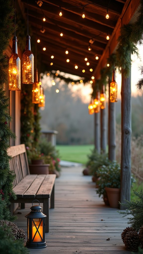 repurposed wine bottle lighting