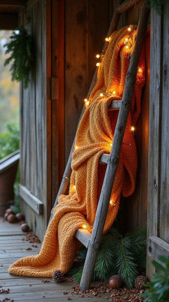 cozy blanket ladder lights