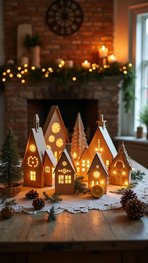 lighted christmas village display