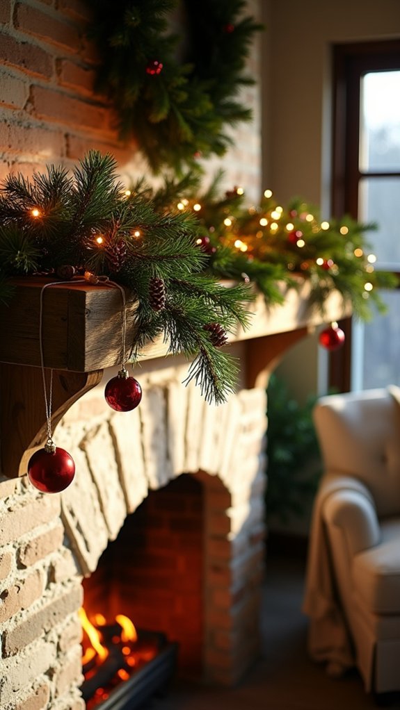 cozy festive mantel decoration