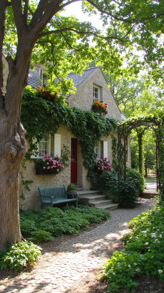 charming cottage with landscaping