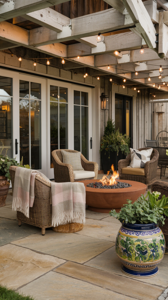 Rustic Back Patio with Natural Elements
