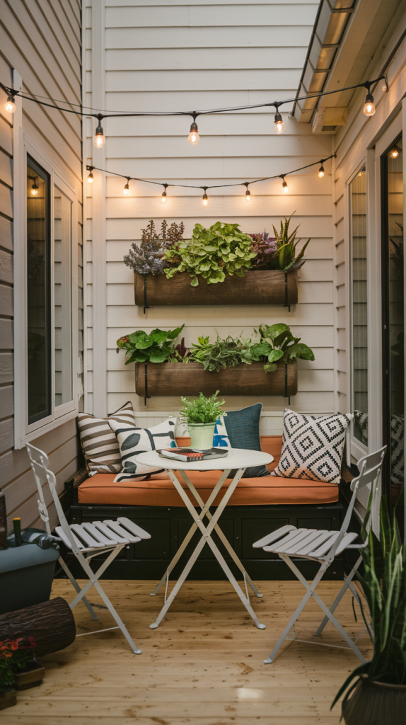 Small Back Patio with Space-Saving Furniture