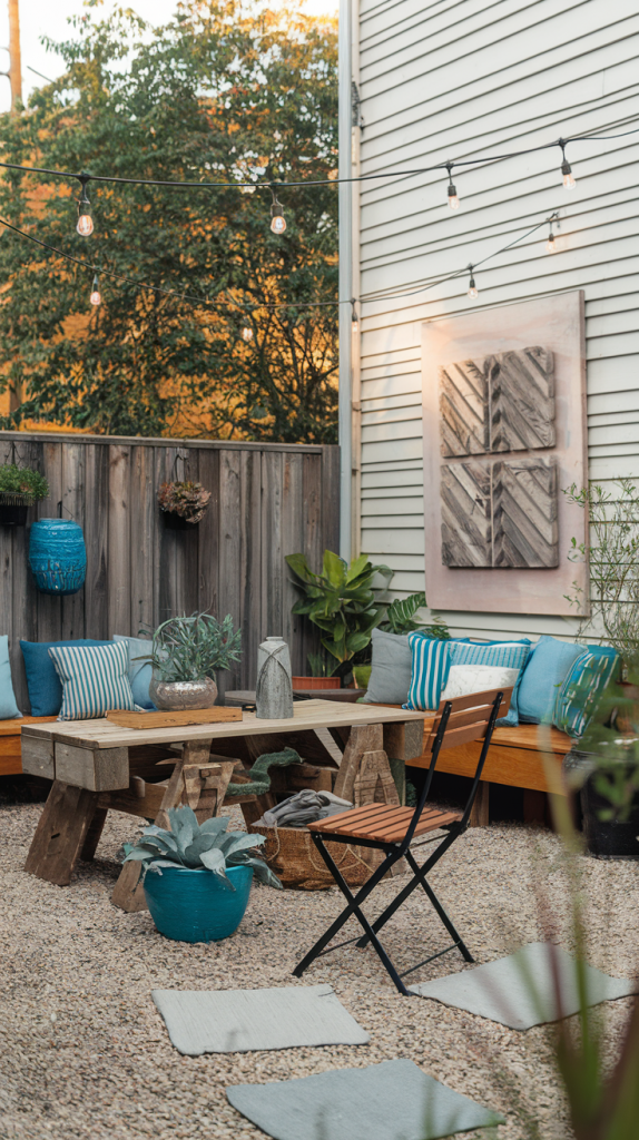 Budget-Friendly Back Patio with Upcycled Decor