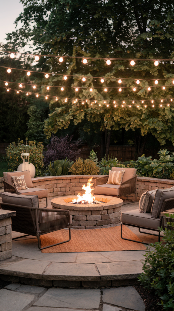 Back Patio with Fire Pit and Seating