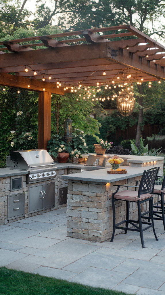 Outdoor Kitchen on Back Patio