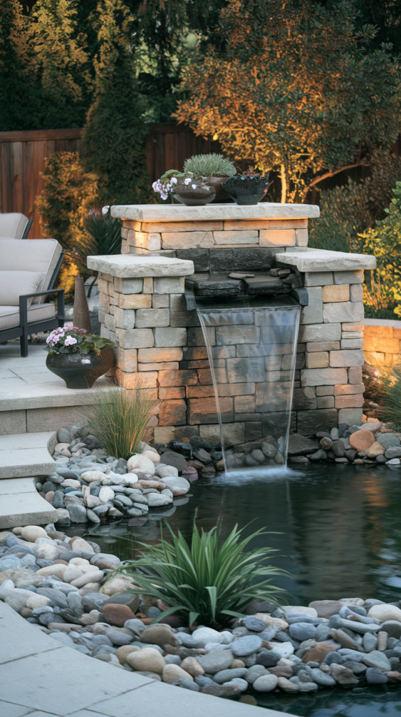 Back Patio with Water Feature