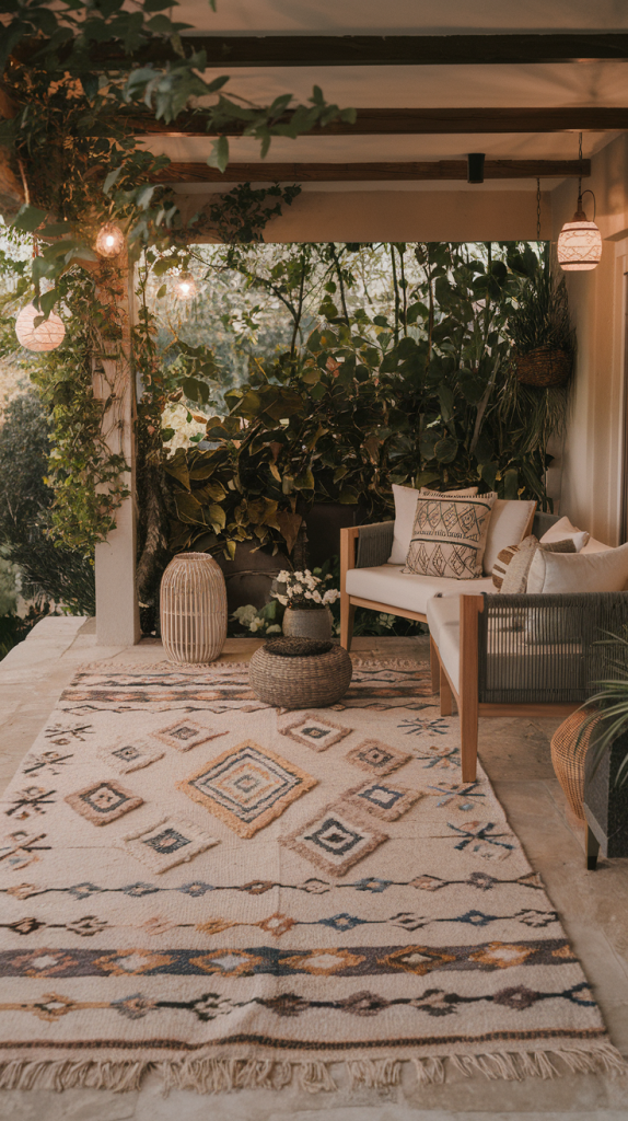 Back Patio with Outdoor Rug